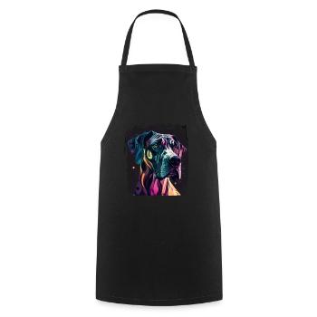Chien disant Dogue allemand pour les amoureux des chiens - Tablier de cuisine - noir - Devant - AI Model Male 185 dark (185cm)