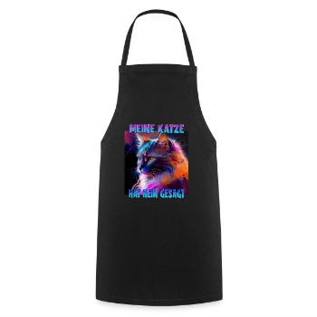 Katzenliebhaber Design Katzenmama Meine Katze hat - Kochschürze - Schwarz - Vorne - AI Model Male 185 dark (185cm)