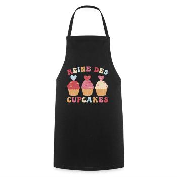 Reine des cupcakes cadeau pâtisserie patissière - Tablier de cuisine - noir - Devant - AI Model Male 185 dark (185cm)