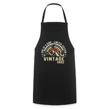 Born in 1992 Vintage 1992 Retro Birthday 1992 - Cooking Apron - black - Front - AI Model Male 185 dark (185cm)