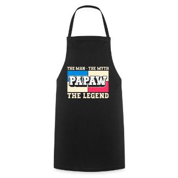 Papa Vater Opa Geschenkidee Papaw Spruch Retro - Kochschürze - Schwarz - Vorne - AI Model Male 185 dark (185cm)