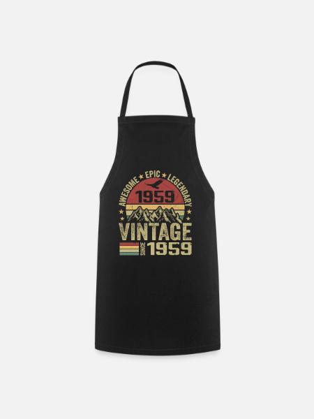 Vintage 1959 Birthday Gift 1959 - Born in 1959 - Cooking Apron - black