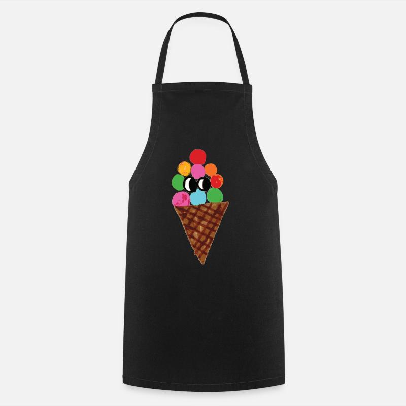 Pop Art coloré en cornet de glace - Tablier de cuisine - noir