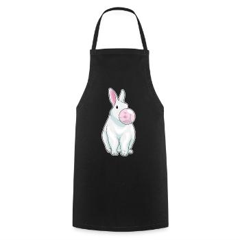 Rabbit Chewing Gum - Cooking Apron - black - Front - AI Model Male 185 dark (185cm)
