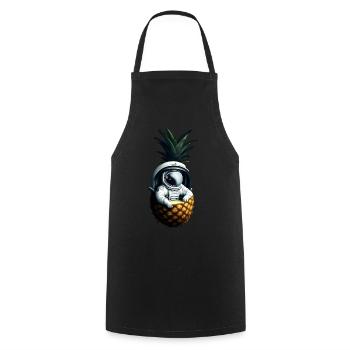 Astronaute à l’ananas - Tablier de cuisine - noir - Devant - AI Model Male 185 dark (185cm)
