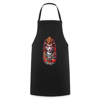 Oni Demon Anime Style Retro Aesthetic Design - Cooking Apron - black - Front - AI Model Male 185 dark (185cm)