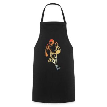 Vintage Football Player Sketch - Cooking Apron - black - Front - AI Model Male 185 dark (185cm)