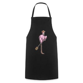 Pagaie au flamant rose - Tablier de cuisine - noir - Devant - AI Model Male 185 dark (185cm)