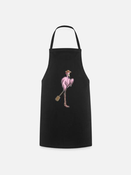 Flamingo Paddel - Kochschürze - Schwarz