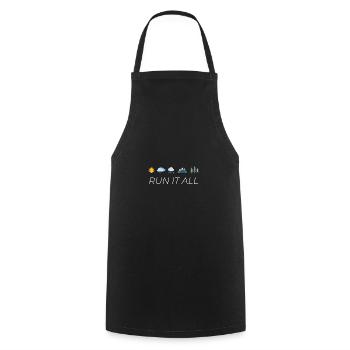 Running Marathon Half Marathon Jogging Runners - Cooking Apron - black - Front - AI Model Male 185 dark (185cm)