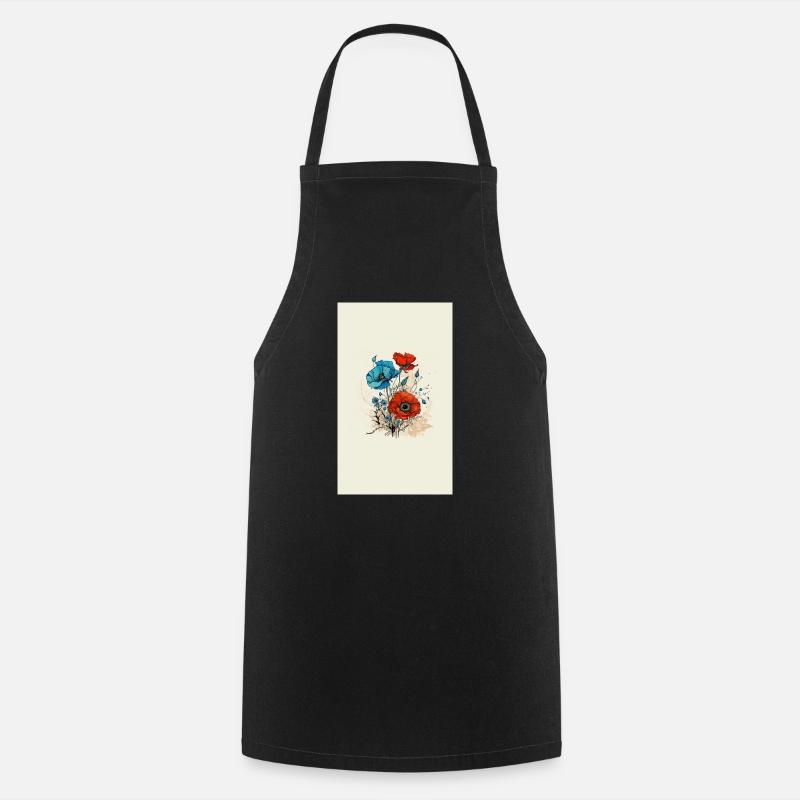 Coquelicots - Tablier de cuisine - noir