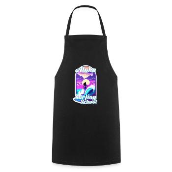 Aloha Surfing School - Retro Vintage - Cooking Apron - black - Front - AI Model Male 185 dark (185cm)