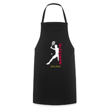 Tennis Legend Shirt Design White - Kochschürze - Schwarz - Vorne - AI Model Male 185 dark (185cm)