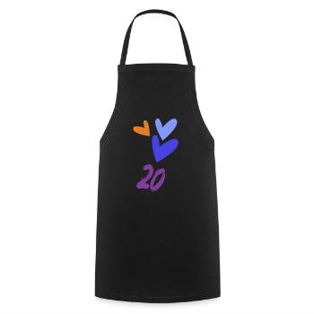 20. 20 YEARS. 20th ANNIVERSARY. 20TH ANNIVERSARY. - Cooking Apron - black - Front - AI Model Male 185 dark (185cm)