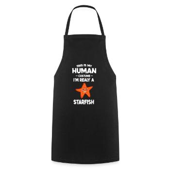 This is My Human Costume I m Really A Starfish - Tablier de cuisine - noir - Devant - AI Model Male 185 dark (185cm)