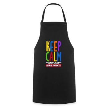 Keep Calm And Gain Aura Points Daily Trendy Viral - Cooking Apron - black - Front - AI Model Male 185 dark (185cm)