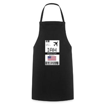Carte d’embarquement à Houston, Texas - Billet d’aéroport IAH - Tablier de cuisine - noir - Devant - AI Model Male 185 dark (185cm)