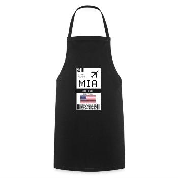 Miami, Florida Bordkarte - MIA Flughafenticket - Kochschürze - Schwarz - Vorne - AI Model Male 185 dark (185cm)