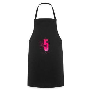 5 - Cooking Apron - black - Front - AI Model Male 185 dark (185cm)