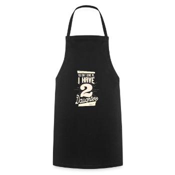 Father of two daughters Funny Dad Fatherhood - Cooking Apron - black - Front - AI Model Male 185 dark (185cm)