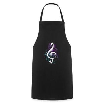 Clé de violon colorée Musiques musicales - Tablier de cuisine - noir - Devant - AI Model Male 185 dark (185cm)