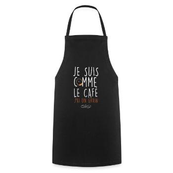 Je Suis Comme Le Café J'ai Un Grain - Tablier de cuisine - noir - Devant - AI Model Male 185 dark (185cm)
