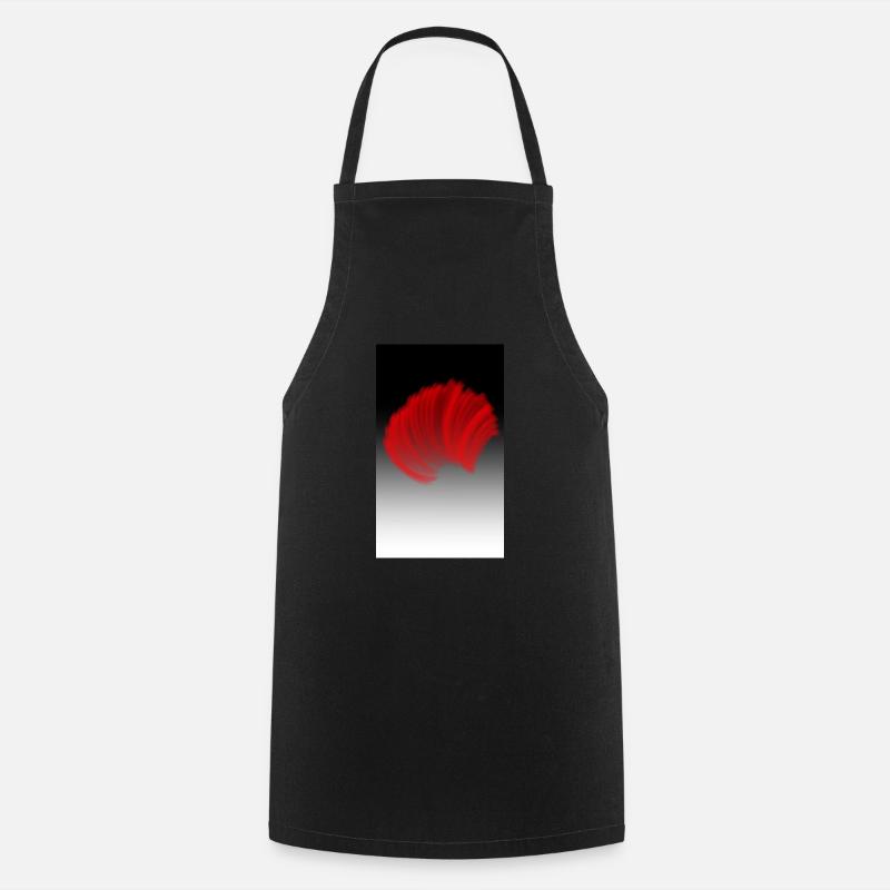 Red on black with white highlight - Cooking Apron - black