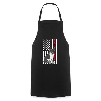 Boston Terrier Us Flag - Cooking Apron - black - Front - AI Model Male 185 dark (185cm)