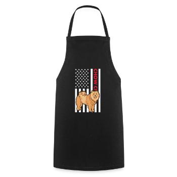 Drapeau Chow Chow Us - Tablier de cuisine - noir - Devant - AI Model Male 185 dark (185cm)