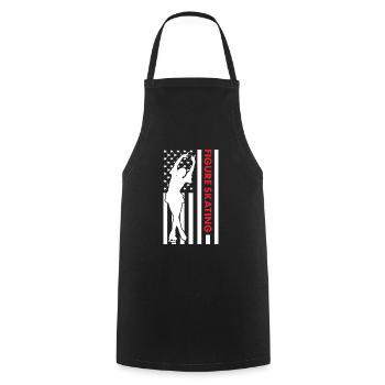 Sport Us Flag Figure Skating - Cooking Apron - black - Front - AI Model Male 185 dark (185cm)