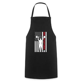 Sport Us Flag Weightlifting - Kochschürze - Schwarz - Vorne - AI Model Male 185 dark (185cm)