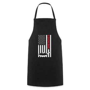 Cook Us Flag Cooking - Cooking Apron - black - Front - AI Model Male 185 dark (185cm)