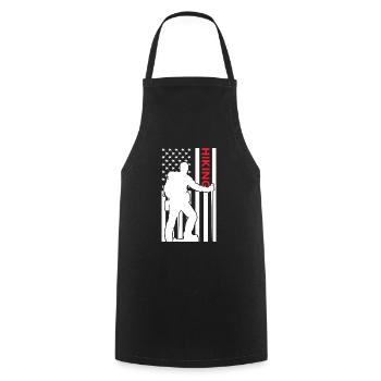 Hiker Us Flag Hiking - Kochschürze - Schwarz - Vorne - AI Model Male 185 dark (185cm)