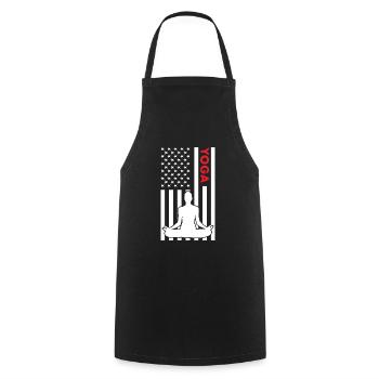 Yogi Us Flag Yoga - Kochschürze - Schwarz - Vorne - AI Model Male 185 dark (185cm)