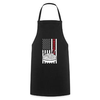 Crocheteur Us Flag Crochet - Tablier de cuisine - noir - Devant - AI Model Male 185 dark (185cm)