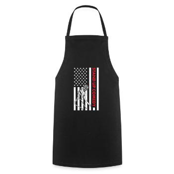 Comedian Us Flag Stand Up Comedy - Kochschürze - Schwarz - Vorne - AI Model Male 185 dark (185cm)