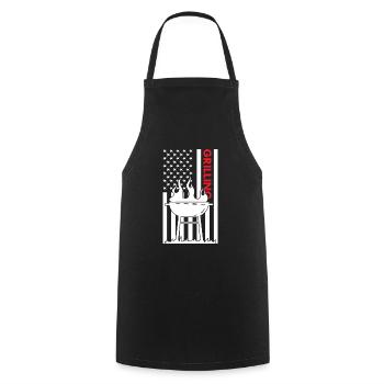 Griller Us Flag Grilling - Cooking Apron - black - Front - AI Model Male 185 dark (185cm)