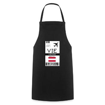 Carte d’embarquement Vienne, Autriche - Billet d’avion VIE - Tablier de cuisine - noir - Devant - AI Model Male 185 dark (185cm)
