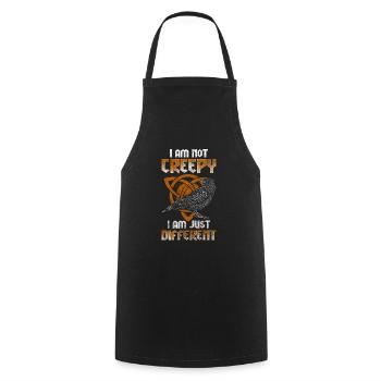 Crow Soul Rune - Cooking Apron - black - Front - AI Model Male 185 dark (185cm)