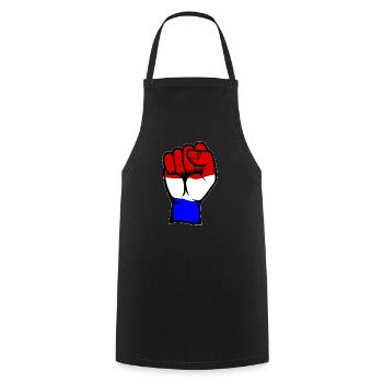 Holland Flagge Faust Hand Symbol - Kochschürze - Schwarz - Vorne - AI Model Male 185 dark (185cm)