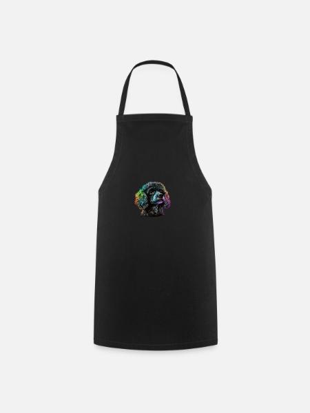 BEAUTIFUL POODLE - DOG - EAR COLORS - GIFT - Cooking Apron - black
