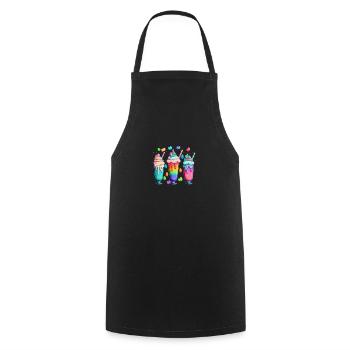 MILCHSHAKES - MEHRFARBIG - Kochschürze - Schwarz - Vorne - AI Model Male 185 dark (185cm)