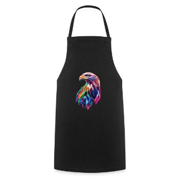 Eagle Head Low Poly Art Logo Design Colorful - Cooking Apron - black - Front - AI Model Male 185 dark (185cm)