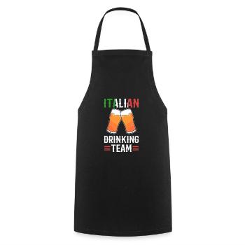 Italy - Cooking Apron - black - Front - AI Model Male 185 dark (185cm)