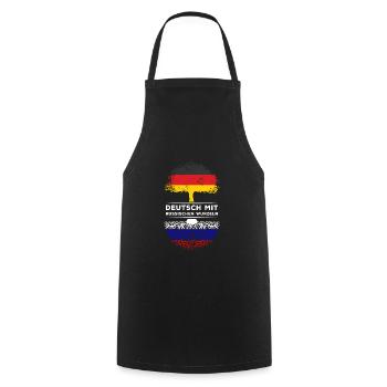 Deutsch mit Russischen Wurzeln Abstammung - Kochschürze - Schwarz - Vorne - AI Model Male 185 dark (185cm)