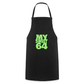 Sweet 64 - Cooking Apron - black - Front - AI Model Male 185 dark (185cm)