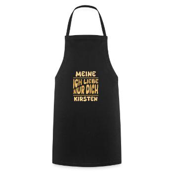 Kirsten en tant que femme - Tablier de cuisine - noir - Devant - AI Model Male 185 dark (185cm)