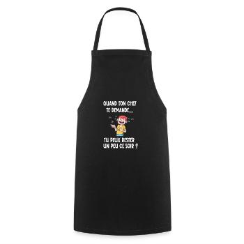 tu peux rester un peu ce soir - Tablier de cuisine - noir - Devant - AI Model Male 185 dark (185cm)