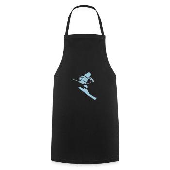 Skiing - skier and mountain silhouette - Cooking Apron - black - Front - AI Model Male 185 dark (185cm)