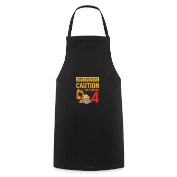 Chantier de la fête d’anniversaire des enfants - Tablier de cuisine - noir - Devant - AI Model Male 185 dark (185cm)